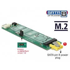 DELOCK Átalakító SATA 8 tus anya hálózati csatlakozó > M.2 kulcs B csatlakozónyílás kábel és adapter