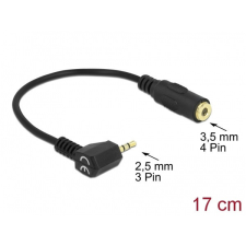 DELOCK Audio Cable Stereo jack 2,5mm 3 pin male angled &gt; Stereo jack 3,5mm 4 pin female kábel és adapter