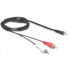 DELOCK audio DC jack 3.5 mm kábel, apa > 2 x RCA apa, 10 m