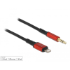 DELOCK Audió kábel 8 tűs Lightning apa - sztereo jack apa 3.5 mm 3 tűs, 0,5 m