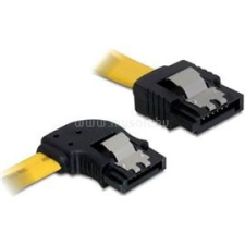 DELOCK bal/egyenes sárga SATA (fémlappal) összekötő kábel - 0,5m (DL82493) kábel és adapter
