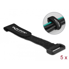 DELOCK Befűzős kábelkötegelő tépőzárral hossza 150 mm, szélessége 20 mm, 5 db. Fekete villanyszerelés