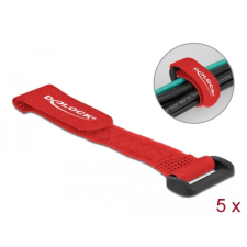 DELOCK Befűzős kábelkötegelő tépőzárral hossza 150 mm, szélessége 20 mm, 5 db. Piros villanyszerelés