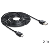 DELOCK Cable EASY-USB 2.0 Type-A male > USB 2.0 Type Mini-B male 5m Black (83365)