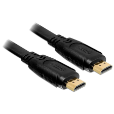 DELOCK Cable High Speed HDMI with Ethernet – HDMI A male &gt; HDMI A male flat 1m Black kábel és adapter