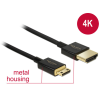 DELOCK Cable High Speed HDMI with Ethernet - HDMI-A male > HDMI Mini-C male 3D 4K 2m Slim High Quality Black