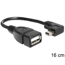 DELOCK Cable Mini USB male angled &gt; USB 2.0-A female OTG 16cm Black kábel és adapter