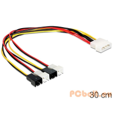 DELOCK Cable power Molex 4 pin male > 4x 2 pin fan (83343) kábel és adapter