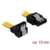 DELOCK Cable SATA 6 Gb/s male straight > SATA male downwards angled 10 cm Yellow metal