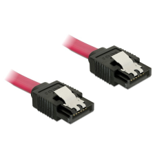DELOCK Cable SATA 6 Gb/s male straight &gt; SATA male straight 30cm Red Metal kábel és adapter