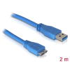 DELOCK Cable USB 3.0 type-A male > USB 3.0 type Micro-B male 2m Blue (82532)