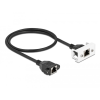 DELOCK Cat.6A hálózat kibővítő kábel Easy 45 modulhoz S/FTP RJ45 anya - RJ45 anya, 50 cm, fekete