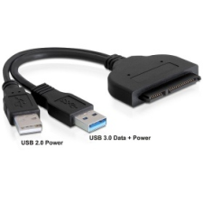 DELOCK Converter SATA 22pin -&gt; USB 3.0-A male + USB 2.0-A male (61883) kábel és adapter