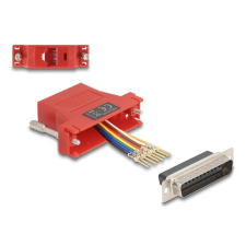 Delock D-Sub 25-tűs dugó RJ45 anya összekötő adapter piros kábel és adapter