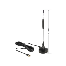 DELOCK DAB+ antenna F dugó 0 dBi mindenirányú mágneses talpú fix - fekete egyéb hálózati eszköz