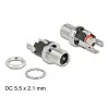 DELOCK DC csatlakozó anya 5,5 x 2,1 x 12,0 mm-es forrasztott foglalatfej verzióval (90056)