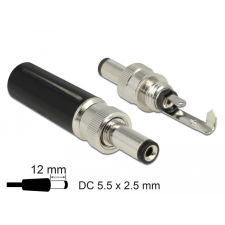 DELOCK DC csatlakozó apa 5,5 x 2,5 mm dugómérettel és 12,0 mm hosszal kábel és adapter