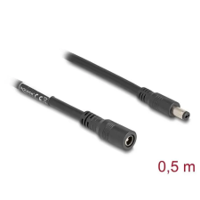 DELOCK DC Extension Male/famale cable 0,5m Black 83290 kábel és adapter