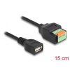 DELOCK Delock A-típusú USB 2.0 kábel anya - terminal block adapter lenyomó gombbal 15 cm