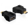 DELOCK Delock adapter magas sebességű HDMI Ethernettel - mini C anya > micro D apa