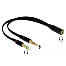 DELOCK Delock Headset adapter 1 x 3,5 mm-es 4-tűs anya sztereo jack - 2 x 3,5 mm-es, 3-tűs apa sztereo jack kábel és adapter