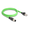 DELOCK Delock Kábel M12 A kódolt 8 tűs apa - RJ45 apa PUR (TPU) 1 m