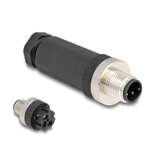 DELOCK Delock M12 Csatlakozó A-kódolású, 3 tűs apa csavarozható kapcsolat egyéb hálózati eszköz