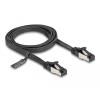 DELOCK Delock RJ45 lapos patch kábel apa - apa Cat.8.1 flexibilis 1 m fekete