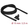 DELOCK Delock Spirális kábelburkolat behúzó eszközzel 2,5 m x 15 mm fekete