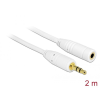 DELOCK DeLock Stereo Jack Extension Cable 3.5 mm 3 pin male > female 2m White