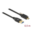 DELOCK DeLock SuperSpeed USB 10 Gbps (USB 3.2 Gen 2) Cable Type-A male to USB Type-C male with screw on top 0,5m Black