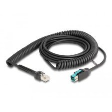 DELOCK Delock Tekercselt kábel RJ50 apa PoweredUSB apa 12 V 3 m fekete kábel és adapter