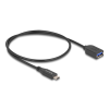 DELOCK Delock USB 10 Gbps koax kábel USB Type-C apa A-típusú anya 50 cm hosszú