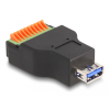 DELOCK Delock USB 3.2 Gen 1 A-típusú anya - Terminal Block Adapter lenyomó gombbal