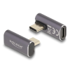 DELOCK Delock USB Adapter 40 Gbps USB Type-C PD 3.0 100 W csatlakozódugóval - csatlakozóhüvellyel, elforgatott ívelt bal / jobb 8K 60 Hz fém