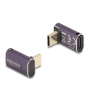 DELOCK Delock USB Adapter 40 Gbps USB Type-C PD 3.1 240 W csatlakozódugóval - csatlakozóhüvellyel, ívelt 8K 60 Hz fém