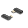 DELOCK Delock USB Adapter 40 Gbps USB Type-C PD 3.1 240 W csatlakozódugóval - csatlakozóhüvellyel, ívelt bal / jobb 8K 60 Hz