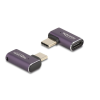 DELOCK Delock USB Adapter 40 Gbps USB Type-C PD 3.1 240 W csatlakozódugóval - csatlakozóhüvellyel, ívelt bal / jobb 8K 60 Hz fém