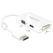 DELOCK Displayport 1.1 male &gt; VGA/HDMI/DVI-D (Dual Link) female Passive Adapter White kábel és adapter