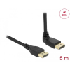 DELOCK DisplayPort 1.2 kábel egyenes csatlakozódugóval - csatlakozódugóval 90 ívelt felfelé 4K 60 Hz 5 m retesz nélküli