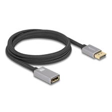 DELOCK DisplayPort bővítőkábel 8K 60 Hz 2 m szürke fém retesz nélküli kábel és adapter
