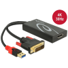 DELOCK DisplayPort DVI-D + USB Átalakító Fekete 30cm 62596