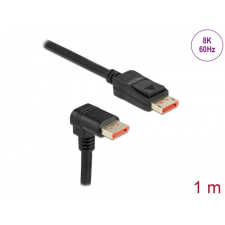 DELOCK DisplayPort kábel egyenes csatlakozódugóval - csatlakozódugóval 90 ívelt lefelé 8K 60 Hz 1 m kábel és adapter