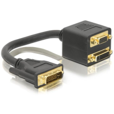 DELOCK DL65052 DVI29 male &gt; DVI29 + VGA female adapter kábel és adapter