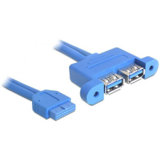 DELOCK DL82941 USB 3.0 pin fejes adapter 19 pin anya -&gt; 2 x USB 3.0-A anya párhuzamos kábel és adapter