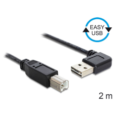 DELOCK EASY-USB 2.0 -A apa hajlított &gt; USB 2.0-B apa kábel, 2 m kábel és adapter