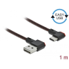 DELOCK EASY-USB 2.0 Cable Type-A male to USB Type-C male angled left/right 1m Black