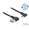 DELOCK EASY-USB 2.0 kábel A-típusú csatlakozódugó - EASY-USB Micro-B típusú csatlakozódugó, ívelt ba