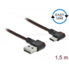DELOCK EASY-USB 2.0 kábel A-típusú csatlakozódugó - USB Type-C  csatlakozódugó, ívelt bal / jobb, 1, (DL85282)