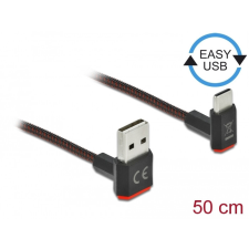 DELOCK EASY-USB 2.0 kábel A-típusú csatlakozódugó - USB Type-C csatlakozódugó, ívelt felfelé / lefe kábel és adapter